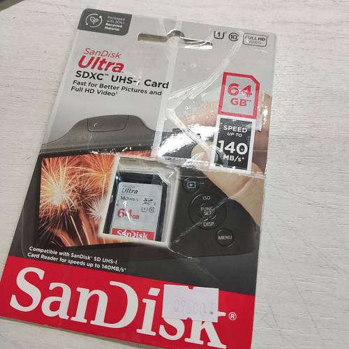 Карта памяти SanDisk Memory Card Ultra SDXC for DSLR, 64 Гб (уценка)